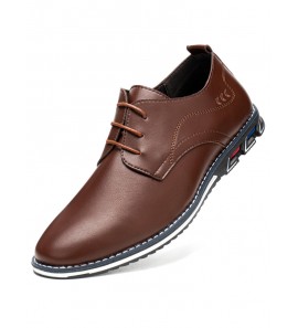 Men Retro Microfiber Leather Non Slip Casual Business Shoes