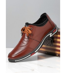 Men Breathable Slip Resistant Lace Up Casual Business Shoes