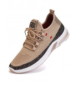Men Knitted Fabric Air-cushion Sole Shock Absorption Running Sneakers