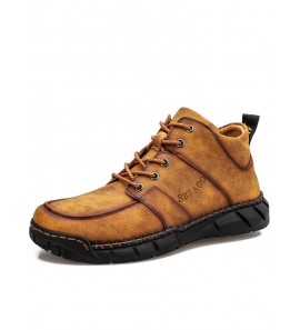 Men Microfiber Leather Non Slip Soft Sole Outdoor Casual Ankle Boots